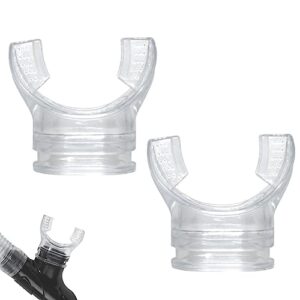 Zwei transparente weiße Silikon-Mundstücke für Tauchen, komfortabel und langlebig