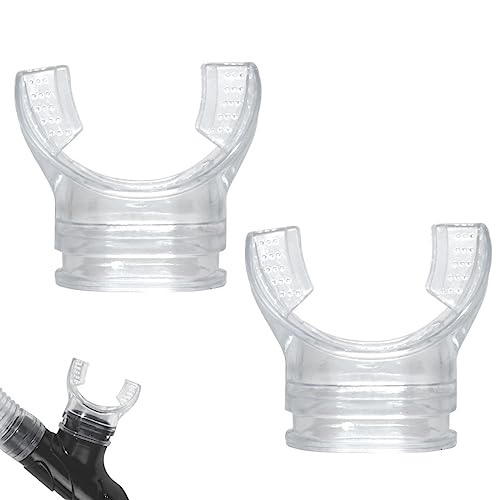 Zwei transparente weiße Silikon-Mundstücke für Tauchen, komfortabel und langlebig