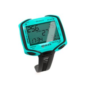 Tauchcomputer Mares Quad 2 in Aquamarin, ideal für jeden Taucher, mit beeindruckendem Buhlmann ZH-L16C-Algorithmus anpassbar