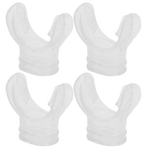 4 Stück Tauchflasche Mundstück, transparentes Silikonregler Komfort Biss Mouthpiece für Schnorcheln