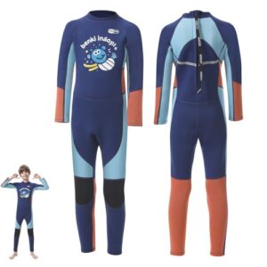 Neopren Wetsuit für Kinder, 2MM Neoprenanzug mit Thermischer UV-Schutz, Rückenreißverschluss und Bequemlichkeit für Schwimmen und Surfen