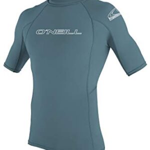 O'Neill Herren Basic Skins UPF 50+ Kurzarm-Rashguard in Dusty Blue, XL - Wassersport-Schutzkleidung mit hohem UV-Schutzfaktor von 50+ und bequemer Polyester/Spandex-Konstruktion.