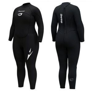 Neoprenanzug für Kaltwasser-Tauchen und Surfen, 3/2mm Neopren-Rückenreißer Wetsuit, Vollanzug Thermo Tauchanzug für Kaltwasser Tauchen Surfen