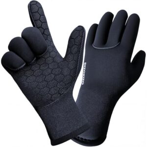 Neoprenhandschuhe 3mm Thermohandschuhe Winterhandschuhe wasserdichte Anti-Rutsch-Handschuhe für Männer und Frauen Herren Schwarz (L)