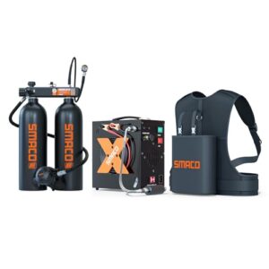 Tauchflasche 2L, Doppel-Tauchflaschensystem, Sauerstofftank für Notfallrettung und Bootsreinigung