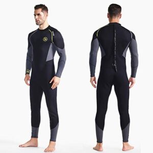 Herren Neoprenanzug, Ultra Stretch 1,5 mm Neopren Badeanzug, Ganzkörper-Tauchanzug mit Reißverschluss hinten für Schwimmen, Tauchen und Schnorcheln