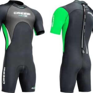 Cressi MED X Man Shorty Wetsuit Black/Lime 2,5mm XXL/6 - Hochwertiger Wettsuit für Schwimmen, Surfen oder Tauchen in warmem Wasser