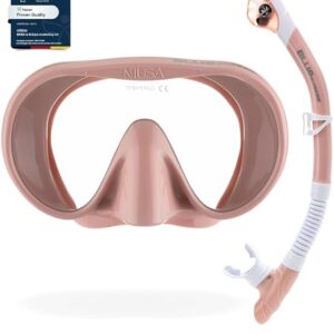 CRESSI Musa & Scilla Almond Kombi-Schnorchel-Maske, Roségold, Einheitsgröße für Erwachsene, Schnorcheln und Tauchen im Meer, Wassersport-Ausrüstung
