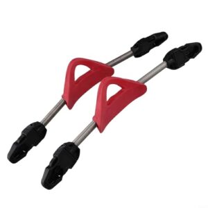 Zwei rote Edelstahl-Federflossenriemen mit rutschfestem Griff für sicheren Sitz und kompatibel mit Mares Tauchflossen