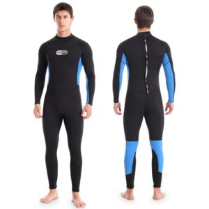 Gimilife Neoprenanzug für Herren, 3mm Wetsuit zum Tauchen, Surfen, Schnorcheln und Kajakfahren. Hochwertiger Neoprenanzug mit warmeisolierender Funktion, Schutz vor scharfen Gegenständen und verstellbarem Kragen.