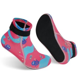 Kinderneoprensocken 3mm, warmhaltende Wattsocken mit Klettverschluss für Jungen und Mädchen - Rutschfeste Schwimmsocken für Beachvolleyball, Schwimmen, Strand, Wassersport