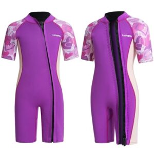 Kinder neoprenanzug, 2 mm wärmeisolierende und flexible Neoprenschutzhose für Jungen zum Surfen, Schwimmen und Tauchen mit UV-Schutz und Durchgehendem Reißverschluss