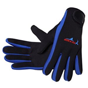 Neopren-Handschuhe für Tauchen und Schnorcheln, 1,5 mm dick, blau, verstellbar und elastisch