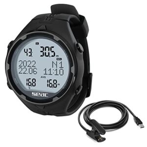 Tauchcomputer für Gerätetauchen und Freediving, Seac Action mit Logbuch, Dive Planner, Safety Alarme und USB-Anschluss