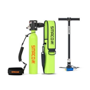 Tauchflasche SMACO 300Plus für Tauchen im Flachen Wasser, Mini-Tauchflasche mit Unterwasseratmung und Luftpumpe