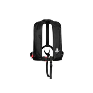 Automatik-Rettungsweste 165N ISO mit Waistbelt, schwarz, Selbstschutz und Sicherheit, 40-150kg Gewichtsklasse, Brustumfang 55-140cm