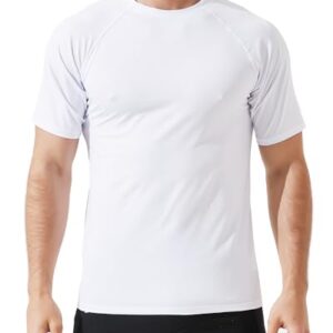 Herren Rashguard UV T-Shirt Schwimm Shirt Kurzarm Schnell Trocknend Wassersurf-Shirt UPF 50 Tops Badeshirt für Wasseraktivitäten und Sonnenschutz