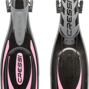 Cressi Herren Flossen Frog Plus, schwarz/rosa, S/M-38/41 - Schnorchel-Set für jeden Hobby-, Sport- oder Freizeitschnorchler