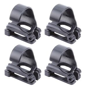 GMBYLBY 4-Pcs Schnorchel-Clip Set, vier schwarze Clips mit verbundenen Luftrohren auf einem weißen Hintergrund. Schnellfreisetzbar, hochwertige Materialien und universelles Anpassungssystem.