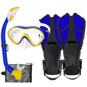 Kinder-Schnorchelset mit Flossen, Taucherbrille und Tauchermaske für sichereres Schwimmen und Tauchen