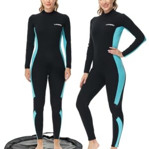 Damen Neoprenanzüge mit wasserdichter Wechselmatte, Upgrade CR Neopren 3/2mm Ganzanzüge, idealer Thermoschutzanzug für kaltes Wasser