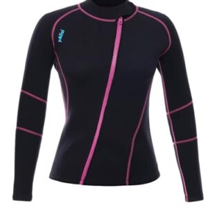Mufeng Damen Neoprenanzug Jacke 3mm Tauchjacke Schwarz für Frauen, ideal für Tauchen, Surfen und Schwimmen