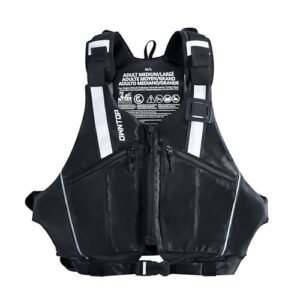 Verstellbare Auftriebsweste mit großzügigen Taschen und Reflexstreifen für Kajak, Angeln und Bootssport.