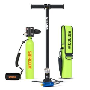 SMACO Mini Tauchflasche 0,5L Sauerstoffflasche für Tauchen, Mini Taucherflasche für Unterwasseratmung, Tragbare Tauchen Sauerstofftank Lung Air Tank für Notfallrettung und Bootsreinigung