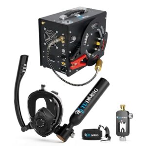 Tauchset mit Mini-Sauerstoffflasche und Vollgesichts-Schnorchelmaske für Tauchrettung und Bootsreinigung