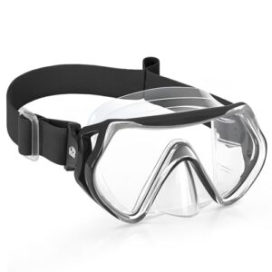 Findway Taucherbrille Kinder mit Stoffband, Schnorchelmaske für Jungen Mädchen, Anti-Leck 180° Panorama HD Tauchmaske mit Nasenabdeckung für 4-16 Jahre