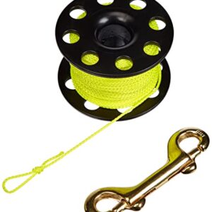 Best Divers Taucherrolle, 30 m lang, Schwarz, neongelbe Steertleine, hochwertiges Nylonmaterial