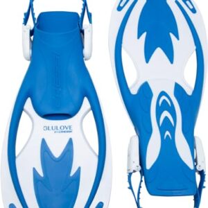 Schnorchelflossen von Cressi in Blau und Weiß, Größe L/XL