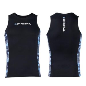 Wetsuit Vest, Neoprene Surf Top, Männer Neopren Weste für Tauchen und Surfen - Sleeveless Taucher-Shirt mit drei weißen Streifen und 'SPARTAN' Logo