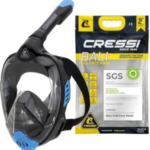 Cressi Bali Vollgesichts-Schnorchelmaske mit Co2 Sicherheit, ultraklare Polycarbonat-Linse und Taucherbrille für Erwachsene