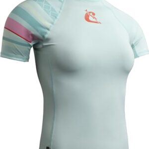 Cressi Shield Lady Rash Guard Short/SL - Schutzshort für SUP und Wassersport, Aquamarin/Rosa, L/4, Frauen
