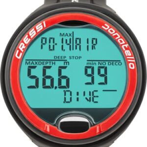 Professioneller Unterwasser-Handgelenkcomputer für Tauchen in Air/Nitrox und Apnoe, Schwarz/Rot, Einheitsgröße, Erwachsene Unisex