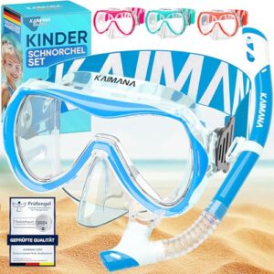Das Neue KAIMANA SeaExplorer Schnorchelset Kinder + Tragetasche, Taucherbrille mit Schnorchel, Taucherbrille Kinder, Alternative zur Schnorchelmaske Kinder, Taucherbrille mit Stoffband/Silikonband