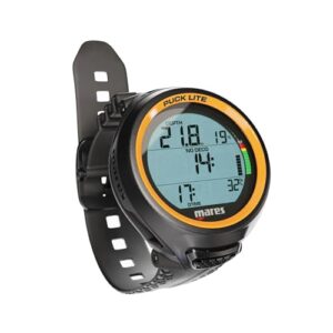 Mares Puck Lite Tauchcomputer, Ein-Knopf-Steuerung, Unterwasser-Freitauchen-Tauchcomputer, Orange
