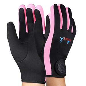 Hochwertiger Neopren-Schnorchel für Tauchen, Winterschwimmen und Wassersportarten - 1 Paar, schwarz und rosa