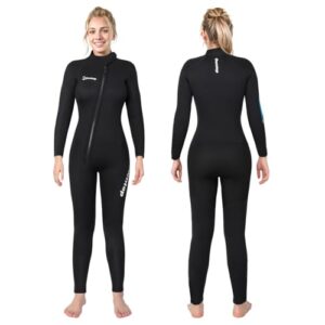 Owntop 5mm Neoprenanzüge für Frauen - Erwachsenen Neopren Taucheranzug, Ganzkörper Wet Suit mit Vorderem Reißverschluss