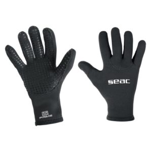 SEAC Unisex-Adult Prime Gloves 5 mm Neopren-Tauchhandschuhe mit Nylonfutter und rutschfester Handfläche, schwarz, Maß M