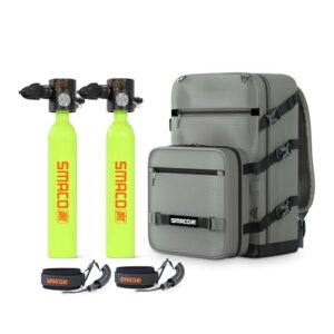 SMACO Mini Tauchflasche 0,5L Sauerstoffflasche für kleine Taucher, leichte Bauweise und dreilagiges Filtersystem