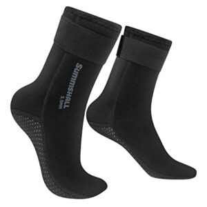 Summshall 3mm Neoprensocken für Damen und Herren, Warm Halten Neopren Socken Anti-Rutsch-Sohle Neoprensocken Langlebigkeit Wattsocken für Wassersport, wohlig warme Füße bei Wassersportaktivitäten dank innovativer Neopren-Technologie