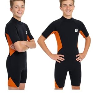 Summhall 2mm Neoprenanzug für Kinder, Badeanzug mit UV-Schutz und Ultra Dehnbarkeit für Schwimmen, Tauchen und Surfen