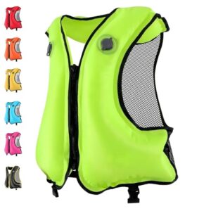 Aufblasbare Schwimmhilfe für Erwachsene, verstellbare Doppelkammer mit Hochsichtbarkeit, ideal für Kajak, SUP, Surfen und Wassersport