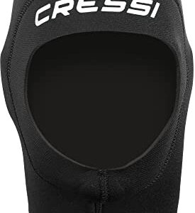 Cressi-Lady-Man-5mm-Neopren-Kopfhaube-für-damen-in-Schwarz-und-Grau-vor einem weißen Hintergrund