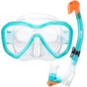 Professionelles Schnorchel-Set für Kinder, bestehend aus 3-Kanal-Premium-Dry-Schnorchel und Anti-Leck-Anti-Fog-Taucherbrille