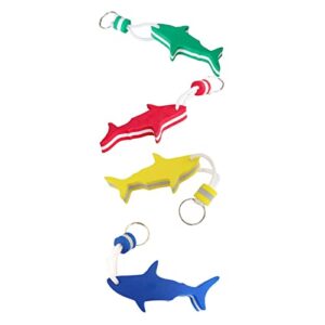 4 Schwimmende Schlüsselketten in Fischform, blau, rot, grün und gelb, perfekt für Wassersportarten wie Bootfahren oder Schwimmen