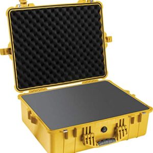 Wasserdichtes Peli 1600 Schützendes Case, IP67 zertifiziert, 46 Liter Volumen, mit Schaumstoffeinlage und gelben Farbe