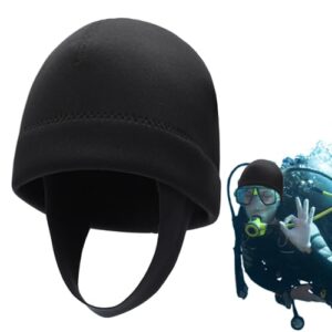 Poludatly Thermo-Badekappe, Dehnbare Tauchhaube, sonnenfeste Surfmützen mit Kinnriemen, Mehrzweck-Wassersportausrüstung für kaltes Wasser